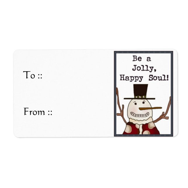 Be a Jolly, Happy Soul! Gift Tag Labels (Front)
