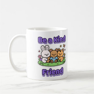 Be a Kind Friend Cute Animal Friends Kindness Coffee Mug