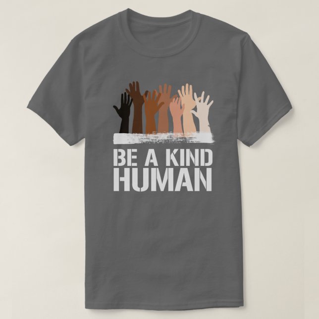 Be a kind human square sticker T-Shirt (Design Front)