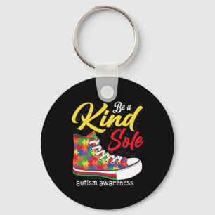 Be A Kind Sole Autism Awareness Month Shoes Puzzle Key Ring