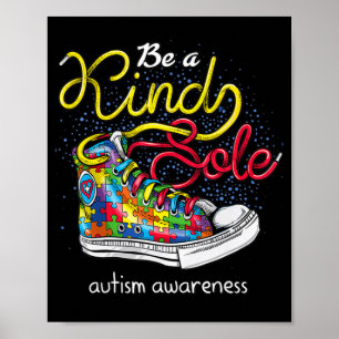 Be A Kind Sole Autism Awareness Puzzle Shoes Be Ki Poster