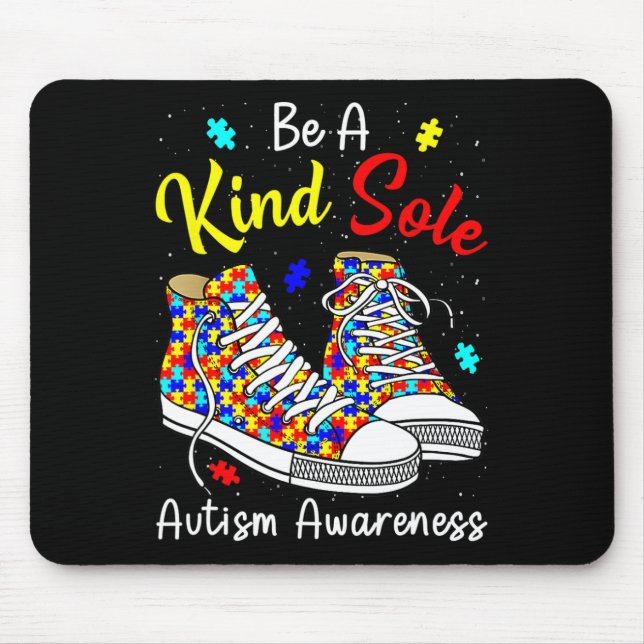 Be A Kind Sole Autism Awareness Rainbow  Mouse Mat (Front)