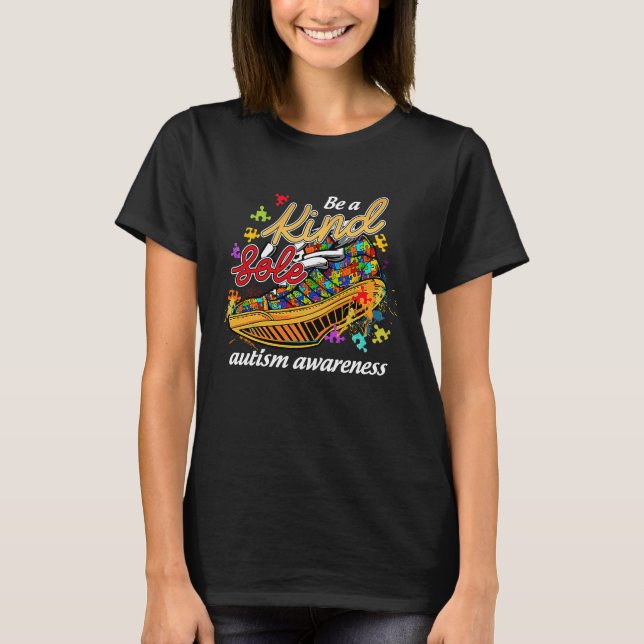 Be A Kind Sole Autism Awareness Rainbow Trendy Puz T-Shirt (Front)