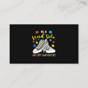 Be A Kind Sole Autism Awareness Trendy Puzzle Shoe Business Card