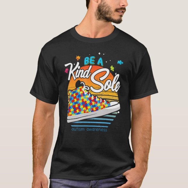 Be A Kind Sole Autism Awareness Vintage Shoes Be K T-Shirt (Front)