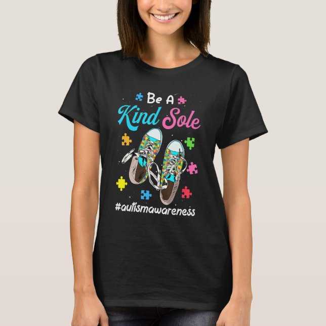 Be A Kind Sole Autism Boy Girl Puzzle T-Shirt (Front)