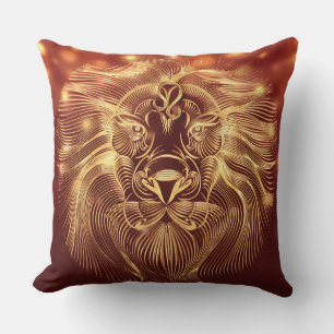 Be a king, be a lion, a red pillow, a zodiac sign cushion