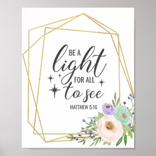  "Be a light for all to see" Christian/Bible Poste Poster