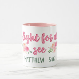 Be A Light For All To See Scipture // Bible Verse Mug