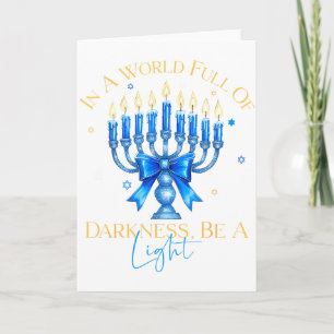 Be A Light Happy Hanukkah Menorah Jewish Gift _5 Card
