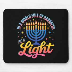 Be A Light Happy Hanukkah Menorah Jewish Gift  Mouse Mat