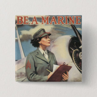 Be a Marine - Free a Marine to Fight 15 Cm Square Badge
