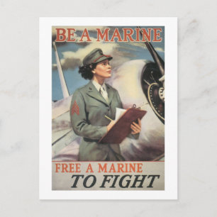 Be a Marine - Free a Marine to Fight Postcard