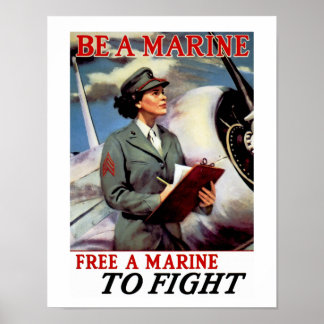 Be a Marine - Free a Marine to Fight Poster