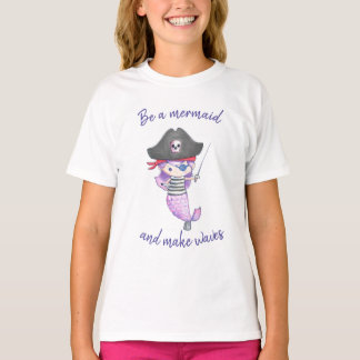 Be A Mermaid And Make Waves // Mermaid Drawing T-Shirt