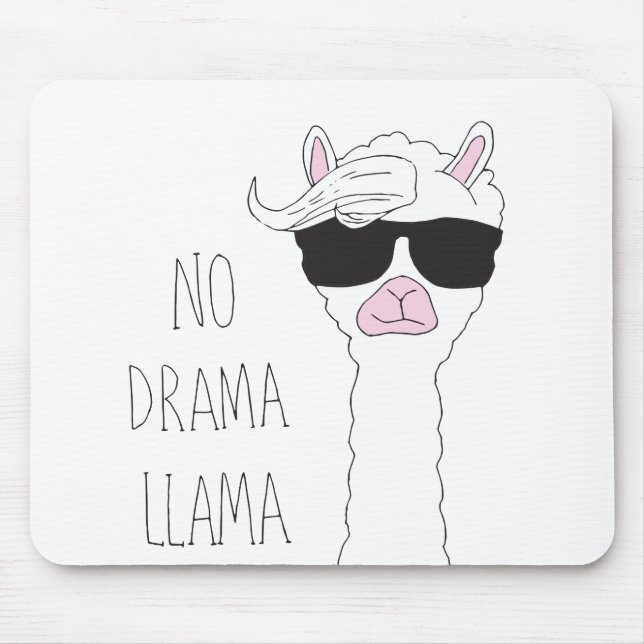 Be a No Drama Llama Art Cartoon Art  Mouse Mat (Front)