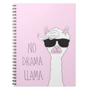 Be a No Drama Llama Art Cartoon Art  Notebook