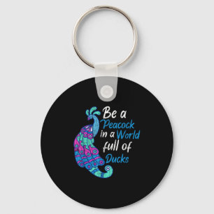 Be A Pea In A World Full Of Ducks Funny Birds Grap Key Ring