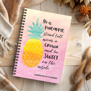 Be A Pineapple Inspirational Watercolor Typography Planner