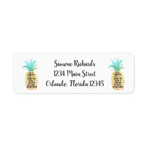 Be A Pineapple Quote Custom Return Address Label