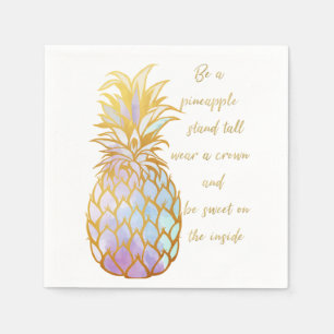 Be a Pineapple Watercolor Cocktail Napkin