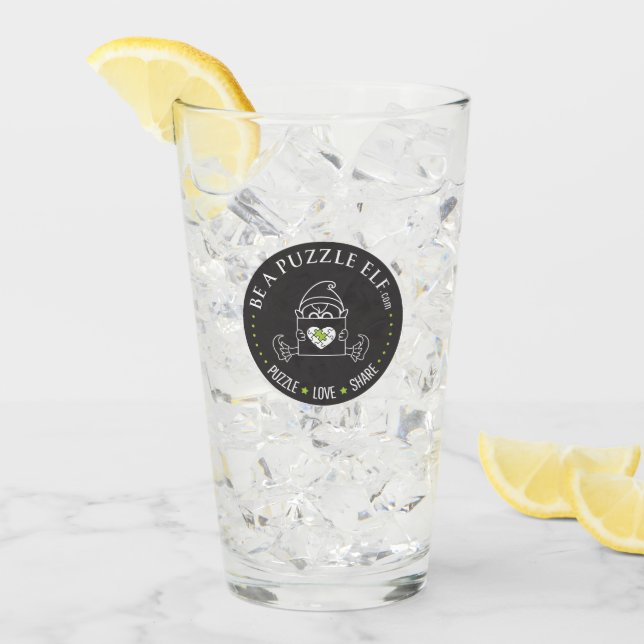 Be A Puzzle Elf — Water Bottle /Tumbler Glass (Front Ice)