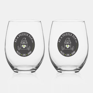 Be A Puzzle Elf — Water Bottle /Tumbler Stemless Wine Glass