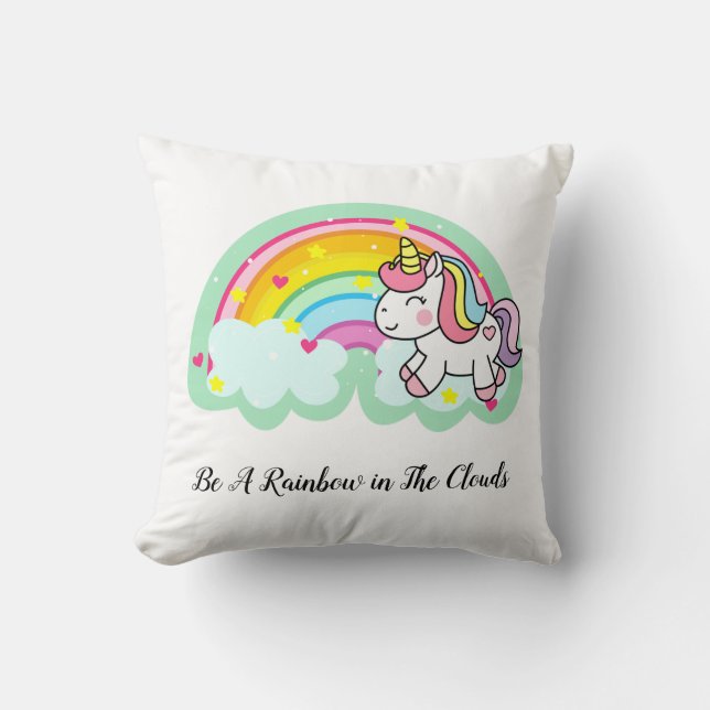 Be A Rainbow Kids Bedroom Pillow (Front)