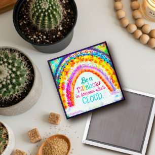 Be A Rainbow Quote Kindness Inspirivity Magnet
