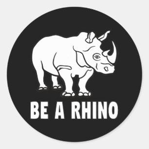 Be A Rhino Rhinoceros Achieve Success Gift Classic Round Sticker