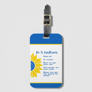 Be A Sunflower Word Art Ukraine Colours   Luggage Tag