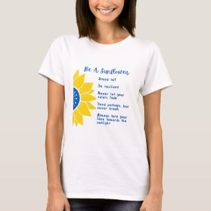 Be A Sunflower Word Art Ukraine Colours  T-Shirt