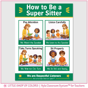 Be a Super Sitter Classroom Anchor Chart