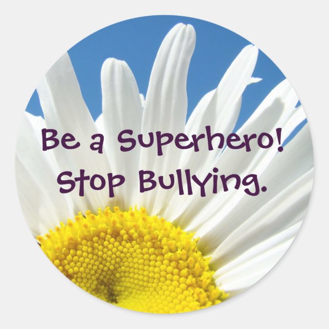 Be a Superhero! Stop Bullying. stickers Daisies (Front)