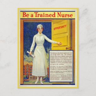 Be a trained nurse, restored vintage postcard