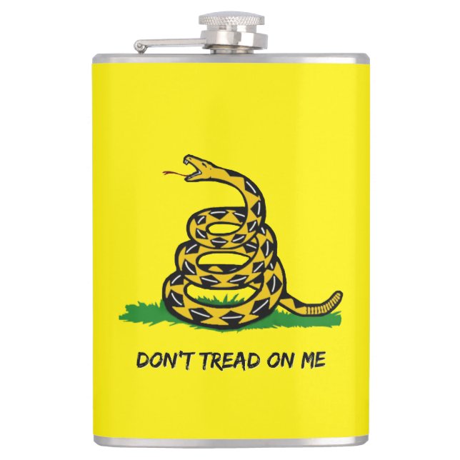 Be a true libertarian Don't walk on me Hip Flask (Front)