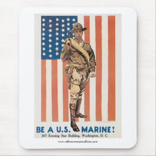 Be a U.S. Marine World War l Poster Mouse Mat
