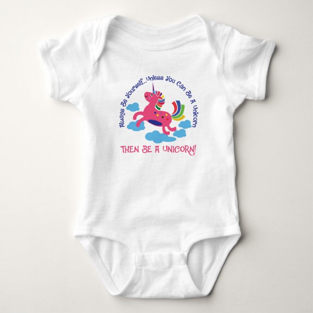 Be a Unicorn Baby Jersey Bodysuit (Front)