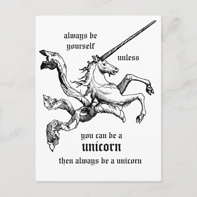 Be a unicorn CC0219 Postcard (Front)