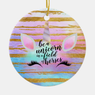 Be A Unicorn In A Field Of Horses Personalised Ceramic Tree Decoration