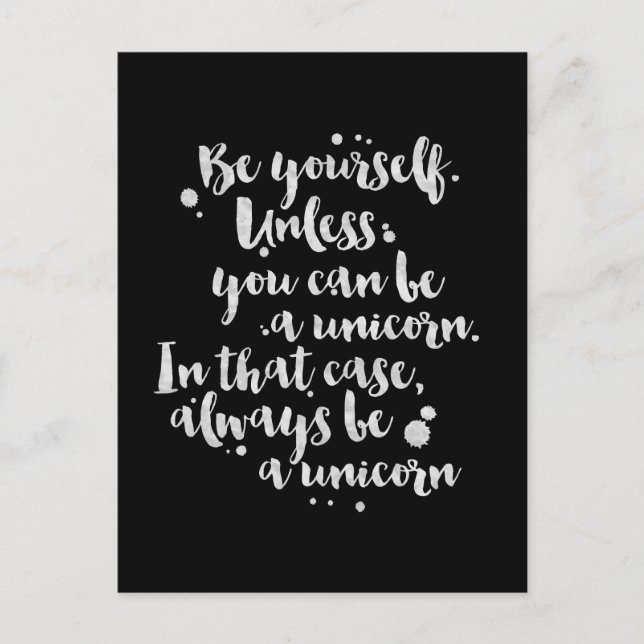 Be a Unicorn - Inspirational Card (Front)