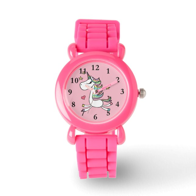 Be A Unicorn Pink Glitter Watch (Front)