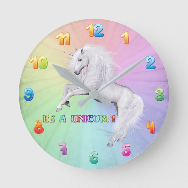 Be A Unicorn Round Clock (Front)