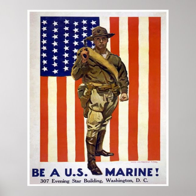 BE A US MARINE POSTER (Front)
