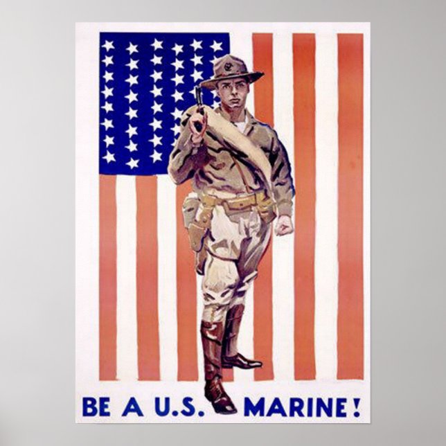 Be A US Marine Poster (Front)