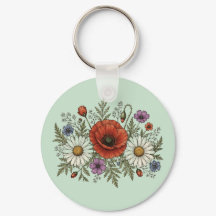 "Be a Wildflower" Aluminium Circle Keychain