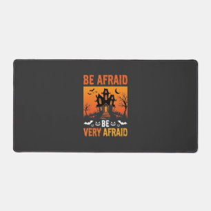 Be Afraid Haunted House Halloween Design Desk Mat