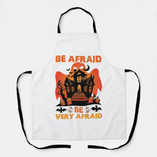 Be Afraid Very Halloween Haunted House Pumpkins_1 Apron