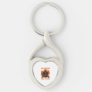 Be Afraid Very Halloween Haunted House Pumpkins_1 Key Ring