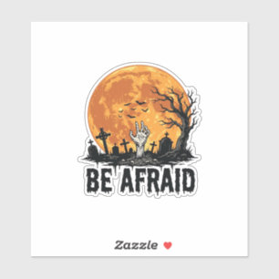 Be Afraid Vintage Halloween Graveyard Vector Desig